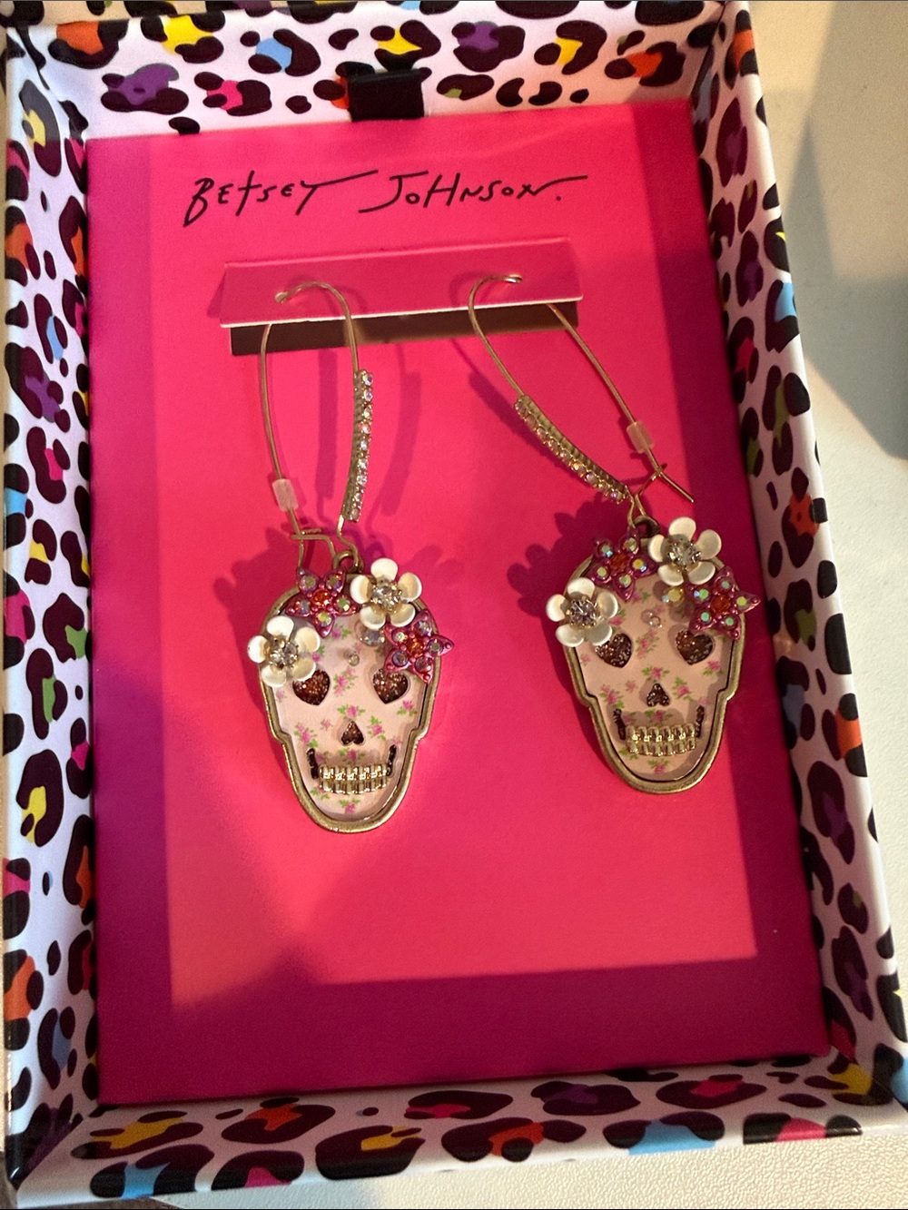 Betsey Johnson Skull jeweled earrings
